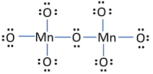 marking lone pairs on oxygen and manganese atoms in Mn2O7